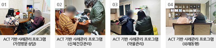 ACT 기반 사례관리 프로그램_가정방문 상담, 신체건강관리, 약물관리, 외래동행